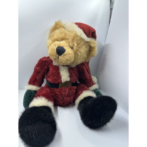 Russ Berrie Christmas‎ Red Santa outfit brown Kris Teddy Bear plush 16" - Picture 1 of 6